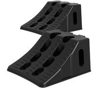 WilTec Set de 2 calzos para Ruedas de Remolque 10 T - Diseño Entrelazado, Polipropileno Reciclado, Seguridad en estacionamiento de caravanas, autocaravanas y vehículos Pesados