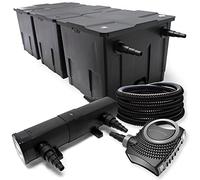 Wiltec Set filtro para estanque hasta 90000l Clarificador UVC con 24W 80W Bomba y manguera de 25m