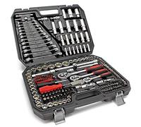 WilTec Set herramientas 215 piezas Llaves vaso Llaves tuercas Carracas Puntas destornillador Llaves allen