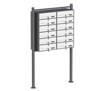 Wiltec Sistema 12 buzones Color Antracita y Blanco Acero galvanizado Resistente a la Intemperie con cerraduras y Llaves instalación Independiente Espacio Amplio para Cartas y Paquetes pequeños