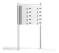 Wiltec Sistema de 10 buzones Color Blanco Acero galvanizado Resistente a la Intemperie con cerraduras de Cilindro y Llaves instalación Independiente Espacio Amplio para Cartas y Paquetes pequeños
