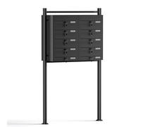 Wiltec Sistema de 10 buzones Color Negro Acero galvanizado Resistente a la Intemperie con cerraduras de Cilindro y Llaves instalación Independiente Espacio Amplio para Cartas y Paquetes pequeños