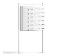 Wiltec Sistema de 12 buzones Color Blanco Acero galvanizado Resistente a la Intemperie con cerraduras de Cilindro y Llaves instalación Independiente Espacio Amplio para Cartas y Paquetes pequeños