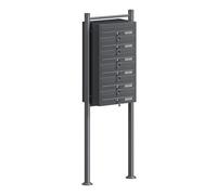 Wiltec Sistema de 6 buzones Color Antracita Acero galvanizado Resistente a la Intemperie con cerraduras de Cilindro y Llaves instalación Independiente Espacio Amplio para Cartas y Paquetes pequeños