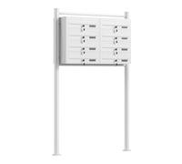 Wiltec Sistema de 8 buzones Color Blanco Acero galvanizado Resistente a la Intemperie con cerraduras de Cilindro y Llaves instalación Independiente Espacio Amplio para Cartas y Paquetes pequeños
