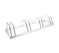 WilTec Soporte 4 bicicletas Aparcamiento bicis Aparcabicis 124x39,5x19,5cm Metal galvanizado Exterior Suelo