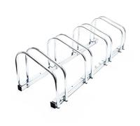 WilTec Soporte 4 bicicletas Aparcamiento bicis Aparcabicis 95x33x27cm Metal galvanizado Exterior Suelo