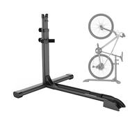 WilTec Soporte de Suelo para Bicicleta 68,8 x 56 x 49,3-81,1 cm de Acero soporta hasta 25 kg Negro Altura Ajustable portabicicletas Independiente aparcabicicletas