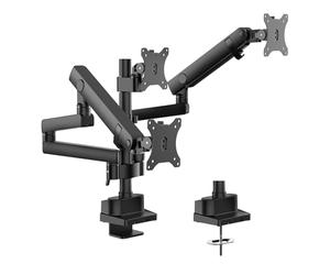 Wiltec Soporte Triple para Monitor de Escritorio con Placa VESA de 360°, Soporte para Monitor de hasta 9 kg por Monitor, Base para Monitor con Abrazadera de Escritorio