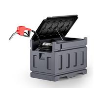 Wiltec Tanque de combustible portátil 180 l con bomba de transferencia 12 V para diésel depósito de combustible móvil con asas bidón, garrafa