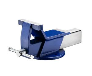 Wiltec Tornillo de banco de trabajo fijo mordazas 125 mm sujeción 80 mm mordaza de banco con base fija