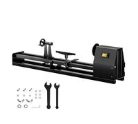 Wiltec Torno de madera eléctrico 350W banco torneado regulable máquina carpintería banco trabajo carpintero