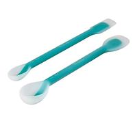 Wilton 02-0-0009 Versa-Tools Scrape & Measure Spatula Set de 2, Juego de Espátulas para Medir y Rascar, 202-0-0009, Silicona, Azul