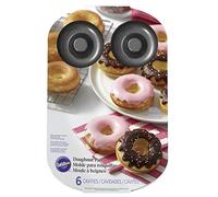 Wilton 03-3115 Molde para Hornear donas, Antiadherente, Grande, 6 Agujeros, Acero, Gris