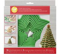 Juego de cortadores de galletas con forma de árbol, de Wilton, color verde, 10 cortadores