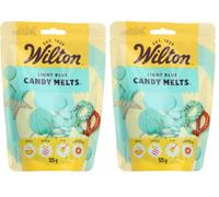 Wilton Candy Melts Azul Claro Caramelos para Derretir con Sabor Dulce y Cremoso para Moldear, Sumergir y Decorar, Optimas para Cake Pops, Dulces, Tartas y Postres Revestidos, 125 g (Paquete de 2)