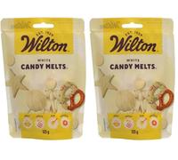 Wilton Candy Melts Blanco Caramelos para Derretir con Sabor Dulce y Cremoso para Moldear, Sumergir y Decorar, Optimas para Cake Pops, Dulces, Tartas y Postres Revestidos, 125 g (Paquete de 2)