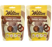 Wilton Candy Melts Cacao Claro Caramelos para Derretir con Sabor a Chocolate para Moldear, Sumergir y Decorar, Optimas para Cake Pops, Dulces, Tartas y Postres Revestidos, 125 g (Paquete de 2)