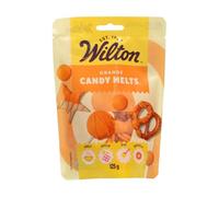 Wilton Candy Melts Naranja Caramelos para Derretir con Sabor Dulce y Cremoso para Moldear, Sumergir y Decorar, Optimas para Cake Pops, Dulces, Tartas y Postres Revestidos, 125 g
