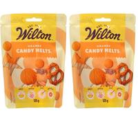 Wilton Candy Melts Naranja Caramelos para Derretir con Sabor Dulce y Cremoso para Moldear, Sumergir y Decorar, Optimas para Cake Pops, Dulces, Tartas y Postres Revestidos, 125 g (Paquete de 2)