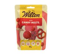 Wilton Candy Melts Rojo Caramelos para Derretir con Sabor Dulce y Cremoso para Moldear, Sumergir y Decorar, Optimas para Cake Pops, Dulces, Tartas y Postres Revestidos, 125 g