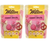 Wilton Candy Melts Rosa Caramelos para Derretir con Sabor Dulce y Cremoso para Moldear, Sumergir y Decorar, Optimas para Cake Pops, Dulces, Tartas y Postres Revestidos, 125 g (Paquete de 2)