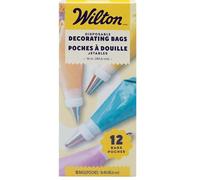 Wilton Decorating, 16-Inch Disposable Piping Bags, 12-Count Mangas Pasteleras Desechables, Transparentes, 4.54x9.62x21.3 cm, Unidades