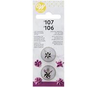 Wilton Decorating Tip Boquilla, Left Handed #106L, #107L set/2 | Boquilla de Acero Inoxidable Reutilizable para Decorar Tartas y Cupcakes, Apta para Lavavajillas