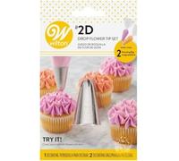 Wilton Decorating Tip Set Boquillas, #2D Drop Flower | Boquillas de Acero Inoxidable y 2 Mangas Pasteleras, Para Decorar Pasteles, Tartas y Cupcakes, Aptas para Lavavajillas