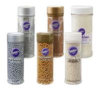 Wilton Gold, Silver and White Cupcake Sprinkles Set, 6-Piece