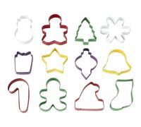 Wilton Juego de 12 cortadores de galletas navideñas, cortadores de galletas, cortador de galletas para cortar galletas, fondant