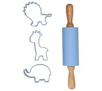 Wilton Juego de 4 moldes para galletas con rodillo, diseño de jirafa, león y elefante, cortadores de galletas, reutilizables, juego de 4
