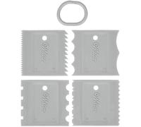 Wilton Juego de 4 peines de glaseado: espátula de plástico para tartas, espátula para cocina, decoración de borde de repostería, 13 x 13 cm