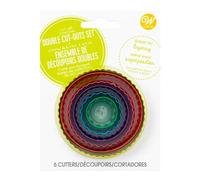 Wilton Juego de 6 cortadores redondos de doble cara para galletas y fondant de metal para hornear y hacer tú mismo