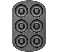 Wilton Molde Antiadherente para Hornear 6 Donuts o Rosquillas de 8,5cm Cada uno, 2105-0565, Acero, Gris, Centimeters