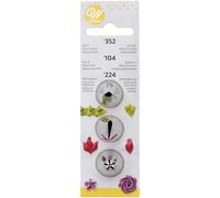 Wilton SetdeBoquillas, AceroInoxidable, Metal, 3.50x3.81x12.64cm, 3 Unidades
