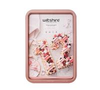 Wiltshire Bandeja rectangular de oro rosa para galletas, sin PFOA PTFE, bandeja para hornear robusta, bandeja para brownie, revestimiento antiadherente, utensilios de horno de chapa de acero, 43 x 29