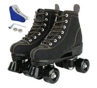 Wilverz - Patines de cuatro ruedas ajustables para exteriores, tamaño 4.5/5.5/6.5/7/7.5/8/8.5/9.5/10.5 (negro, 44 = UK)