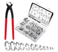 WiMas 150PCS 304 Acero Inoxidable 6-33.1mm Abrazaderas de Manguera, Juego de Abrazaderas de Manguera, Abrazaderas de Manguera con Alicates (12 Tamaños)