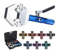 WiMas Juego de crimpadora hidráulica de manguera de aire acondicionado 8T A/C, herramienta de crimpado de mano hidráulica de tuberías con 7 troqueles a presión para reparación de mangueras de aire