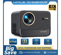 Proyector Wimius 4k compatible con 30000 lúmenes enfoque automático/llavero Full HD 1080p nativo Black