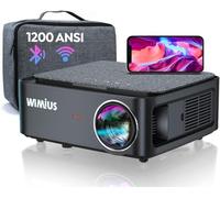 WiMiUS - Proyector de 7500 Lm, Full HD, 1080p, WiFi, Bluetooth, compatible con vídeos en 4K, LED, Home Cinema, Pantalla 300 pulgadas, Fire Stick, ordenador portátil, Smartphone iOS y Android, PS5