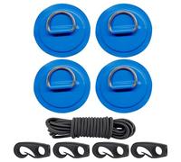 Wimnqie Cordaje para Cubierta De Kayak - Parche con Anillas D y Ganchos para Cubierta de Kayak,Parche Adhesivo 2.5m Cuerda Herrajes De Amarre,para Deportes Acuáticos Camping Tabla de Paddle Bote
