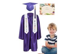 Wimnqie Gorro Y Toga De Graduación Para Bebés - Traje De Graduación Para Preescolar | Vestimenta Para Fotos De Graduados 2025 Niños 5 A 13 Años