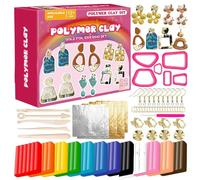 Wimnqie - Set de 148 piezas de arcilla polimérica para joyería, set de cortadores de arcilla polimérica para aretes con colores, 24 cortadores de aretes, accesorios y herramientas para niños y adultos