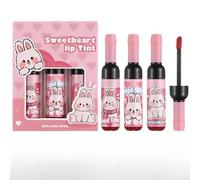 Wimnqie Set de brillo labial - 3 unidades de pintalabios líquido hidratante - Blush hidratante de larga duración y los accesorios de belleza para el día de San Valentín, Navidad y