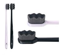 Wimolek Cepillo de dientes extrasuave para encías y dientes sensibles. Micro Nano cepillos de dientes con 20.000 cerdas de carbón de bambú ultrasuaves. Excelente efecto de limpieza (paquete de 2) (cer