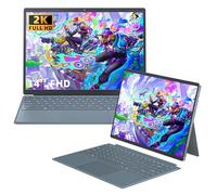 【Win 11 Pro/Office 2019】 Laptop 2 en 1 de 14 pulgadas 2K IPS (1920 x 1200), tableta de pantalla táctil, CPU Alder Lake N95 de 12ª generación (hasta 3.4 GHz), DDR4 de 16 GB, equipada con KB/BT 5.0