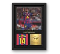 Win FC Foto enmarcada de Marcus Rashford A4, firma digital reproducida, regalo para los aficionados del Barcelona