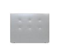 WIN REST Cabecero Aurora -Tapizado Polipiel Plata, Acolchado Confort Camas de Alta Gama, Estructura de Madera, diseño Capitoné (para Camas de 80/90 Cm)